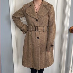 Tan and Brown Pea Coat